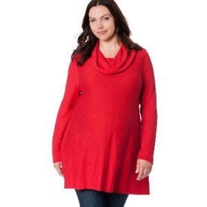 Motherhood Maternity Red Cowl Neck Long Sleeve Tunic Size S